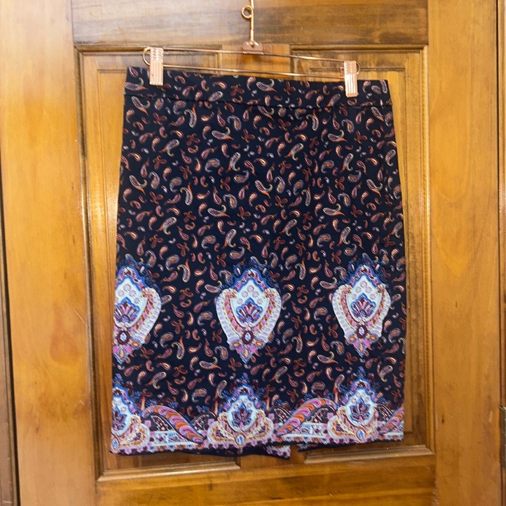 J Crew Paisley Print Pencil Skirt